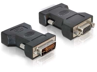 DeLOCK VGA 15pin F > DVI 24+5 M DVI-I 15pin VGA Sort