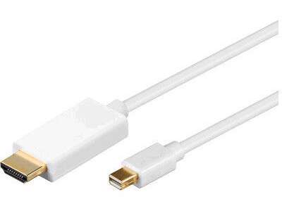 Microconnect MDPHDMI1-4K videokabel adapter 1 m Mini DisplayPort HDMI Type A (Standard) Hvid