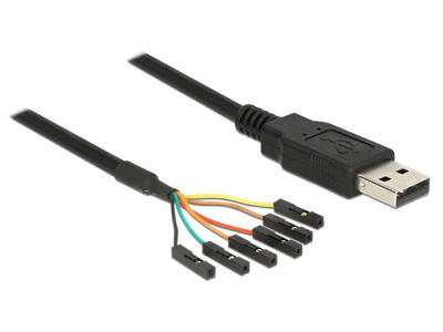 DeLOCK 1.8m USB2.0-A/TTL 6-p USB-kabel 1,8 m USB A Sort