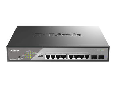 D-Link DSS-200G-10MPP/E netværksswitch Administreret L2 Gigabit Ethernet (10/100/1000) Strøm over Ethernet (PoE) 1U Grå