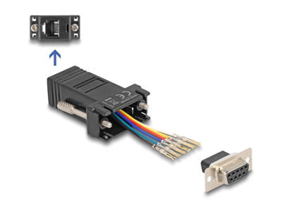 DeLOCK 67077 kabel kønsskifter D-Sub 9 RJ12 Sort