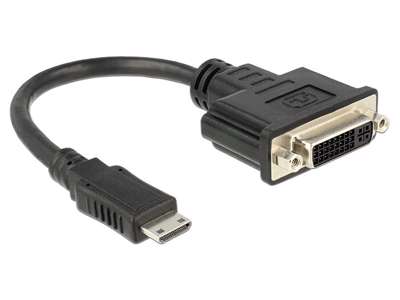 DeLOCK 65564 videokabel adapter 0,2 m HDMI Type C (Mini) DVI-D Sort