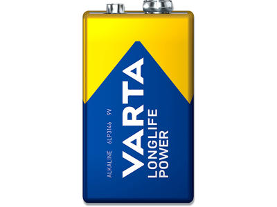 Batteri, 9 V, 1 stk, Varta Longlife Power