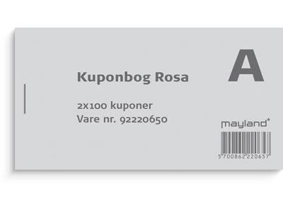 Kuponbog, Rosa, 1 bog, 2x100 kuponer, Mayland 