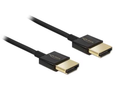 DeLOCK HDMI/HDMI, 2 m HDMI-kabel HDMI Type A (Standard) Sort