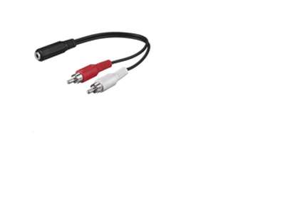 Microconnect AUDALH02 lydkabel 0,2 m 2 x RCA 3.5mm Rød