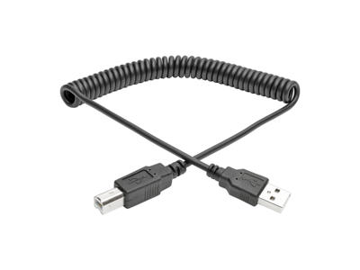 Tripp Lite U022-010-COIL USB-kabel USB 2.0 3,1 m USB A USB B Sort