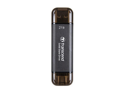 Transcend TS2TESD310C ekstern solid state driver 2 TB USB Type-A til USB Type-C 3.2 Gen 2 (3.1 Gen 2) Sort