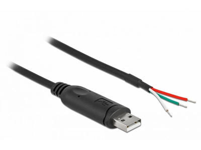 DeLOCK 63497 serielkabel Sort 0,5 m USB 2.0 RS-232