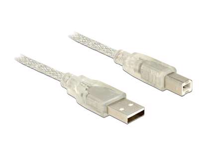 DeLOCK 83895 USB-kabel USB 2.0 3 m USB A USB B Transparent