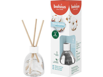 Diffuser, Frisk Bomuld, Med duftepinde, 60 ml, Bolsius