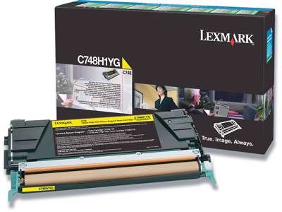 Toner, C748H1YG, Yellow-gul, 10.000 sider, Lexmark 