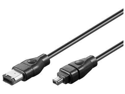 Microconnect FIR642 FireWire-kabel 2 m 6-p 4-p Sort