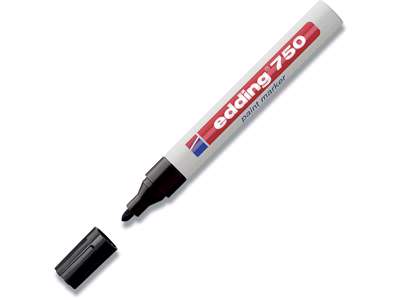 Paint marker, 2-4 mm, Sort, Rund spids, Edding Paint 750