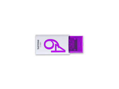 Philips Click USB-nøgle 64 GB USB Type-C 3.2 Gen 1 (3.1 Gen 1) Violet, Hvid