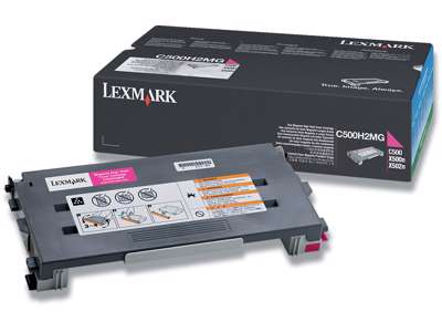 Toner, C500H2MG, Magenta-rød, 3.000 sider, Lexmark 