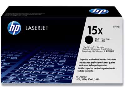 Toner, 15X, Black-sort, 3.500 sider, HP C7115X