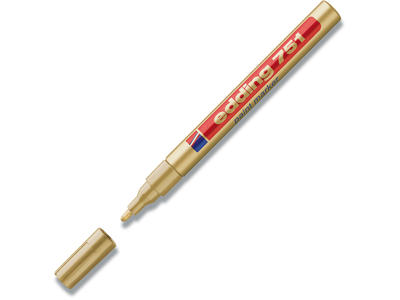 Paint marker, 1-2 mm, Guld, Rund spids, Edding Paint 751