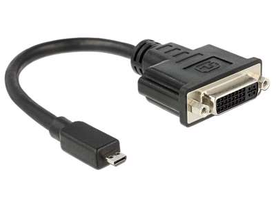 DeLOCK 65563 videokabel adapter 0,2 m DVI-D Micro-HDMI Sort