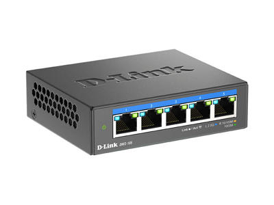 D-Link DMS-105 Ikke administreret L2 2.5G Ethernet (100/1000/2500) Sort