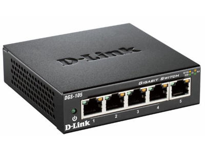 D-Link DGS-105 Ikke administreret L2 Gigabit Ethernet (10/100/1000) Sort