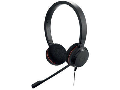 Jabra Evolve 20 Headset Ledningsført Kontor/Callcenter USB Type-C / USB Type-A Sort