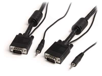 StarTech.com VGA, 3.5mm - VGA, 3.5mm, 2m VGA (D-Sub) + 3.5mm Sort