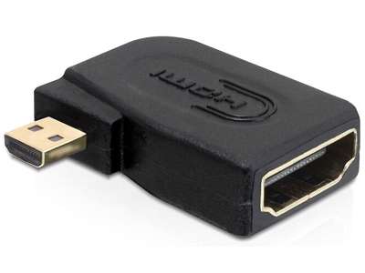 DeLOCK HDMI A/micro-D 19-p HDMI-A F 19-p micro HDMI-D M Sort