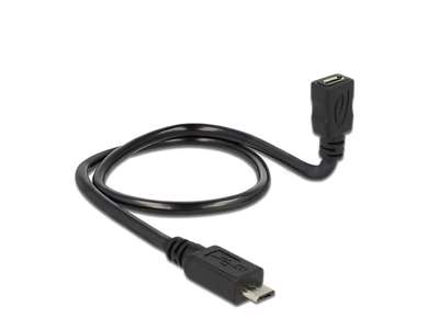 DeLOCK 83925 USB-kabel USB 2.0 0,5 m Micro-USB B USB C Sort