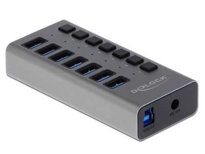 DeLOCK 63669 interface hub USB 3.2 Gen 1 (3.1 Gen 1) Type-B 5000 Mbit/s Grå