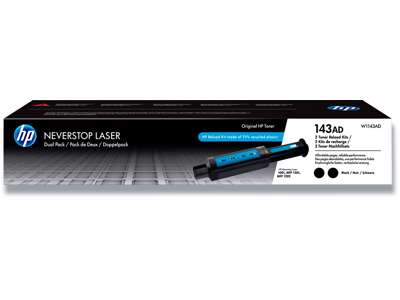 Tonere, 143A, Black-sort, Dual pack, HP Neverstop Reload Kit W1143AD