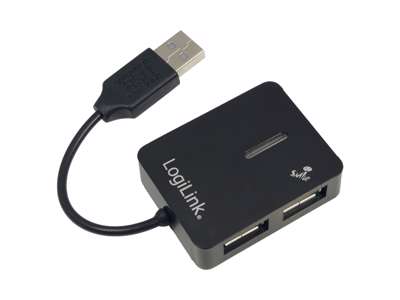 LogiLink USB 2.0 4-Port Hub 480 Mbit/s Sort