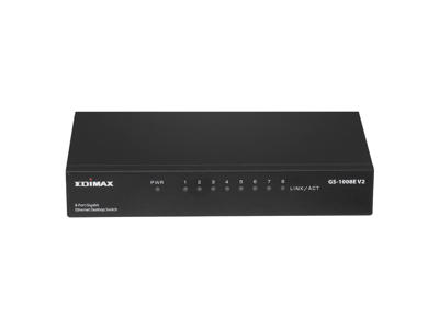 Edimax GS-1008E V2 netværksswitch Ikke administreret Gigabit Ethernet (10/100/1000) Sort