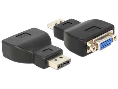 DeLOCK 65567 kabel kønsskifter DisplayPort VGA Sort