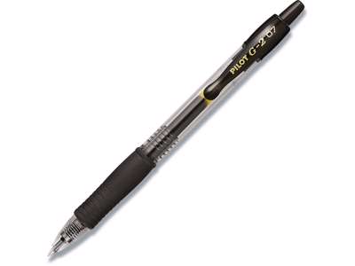 Rollerball gelpen, 0.7 mm, 0.32 mm, Sort, Pilot G-2 Medium BL-G2-7-B