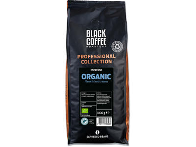 Kaffe, Hele bønner, Espresso, 1000 g, 1 pose, BKI Black Coffee Roasters Organic RFA