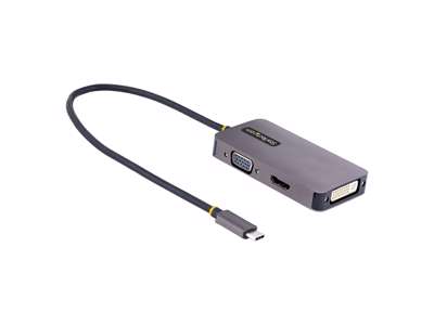 StarTech.com 118-USBC-HDMI-VGADVI USB grafisk adapter 3840 x 2160 pixel Grå