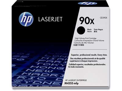 Toner, 90X, Black-sort, 24.000 sider, HP CE390X