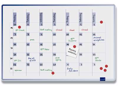 Planlægningstavle, Whiteboard, Multiplanner, Til 5-7 navne, dage eller opgaver, Legamaster 4905