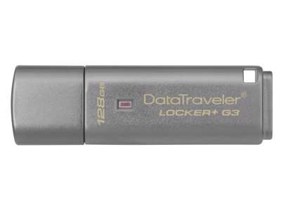 Kingston Technology DataTraveler Locker+ G3 USB-nøgle 128 GB USB Type-A 3.2 Gen 1 (3.1 Gen 1) Sølv