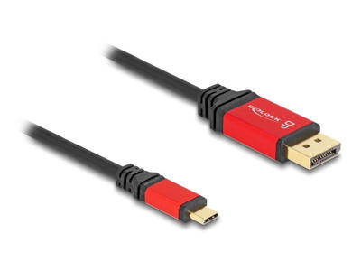 DeLOCK 80092 videokabel adapter 1 m USB Type-C DisplayPort Sort, Rød