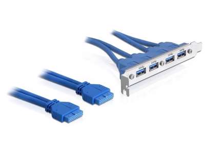 DeLOCK 2 x USB 3.0 19-pin - 4 x USB 3.0-A