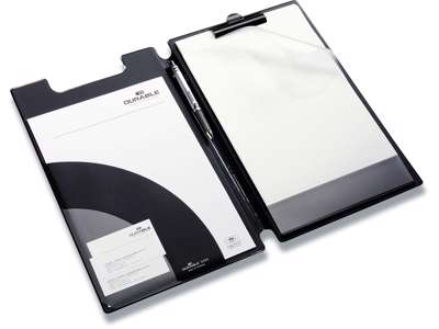 Clipboard, Sort, Med forside, A4+, Durable