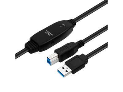 Microconnect USB3.0AB10B USB-kabel USB 3.2 Gen 1 (3.1 Gen 1) 10 m USB A USB B Sort