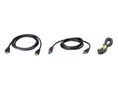 ATEN 2L-7D02UHX3 KVM-kabel Sort 1,8 m