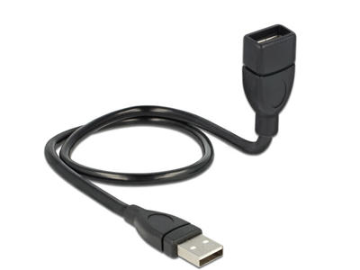 DeLOCK 50cm USB 2.0 USB-kabel 0,5 m USB A Sort