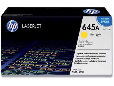 Toner, 645A, Yellow-gul, 12.000 sider, HP C9732A