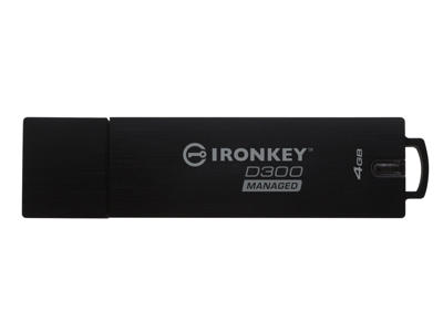 Kingston Technology IronKey D300 USB-nøgle 4 GB USB Type-A 3.2 Gen 1 (3.1 Gen 1) Sort