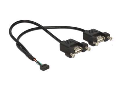 DeLOCK 84832 USB-kabel USB 2.0 0,25 m 2 x USB A Sort