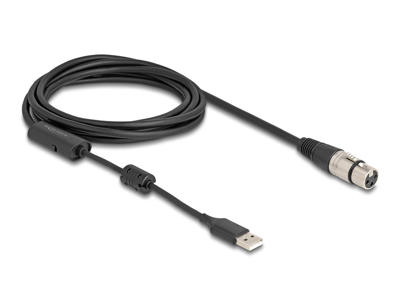 DeLOCK 84178 lydkabel 3 m XLR (3-pin) USB Type-A Sort, Sølv